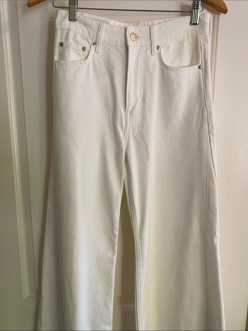 H&M White Wide-Leg Jeans